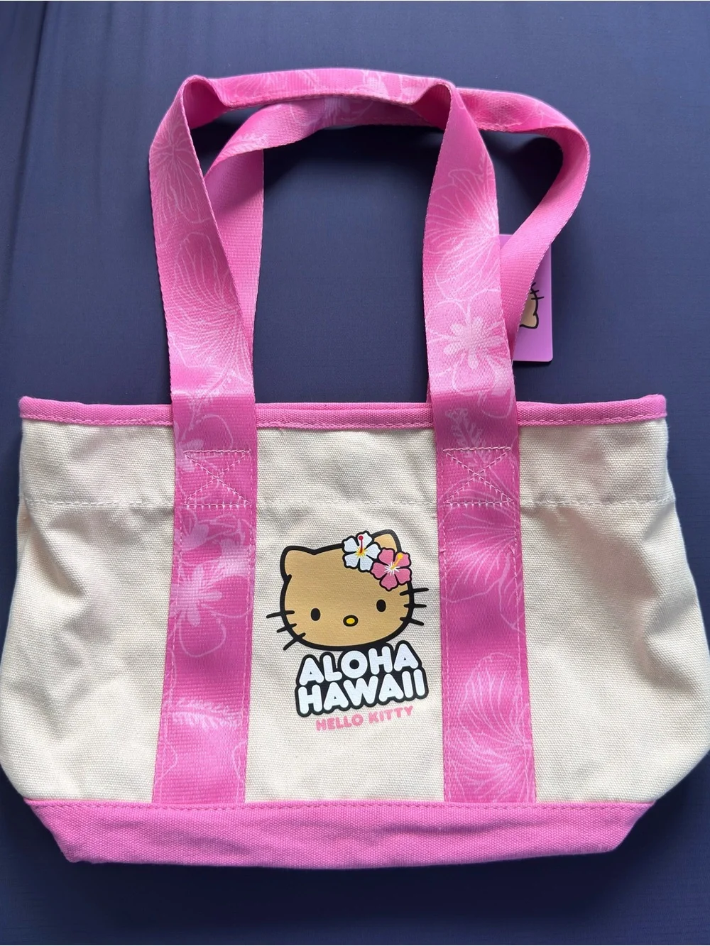 Hello Kitty Aloha Hawaii Pink and Cream Tote Bag
